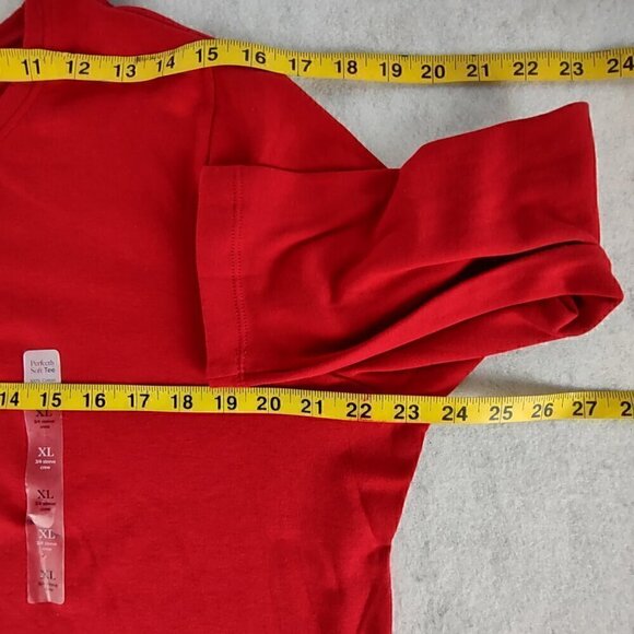 Kim Rogers Perfectly Soft Red Crew Neck 100% Cotton T-Shirt Size XL (NWT) - Picture 8 of 12
